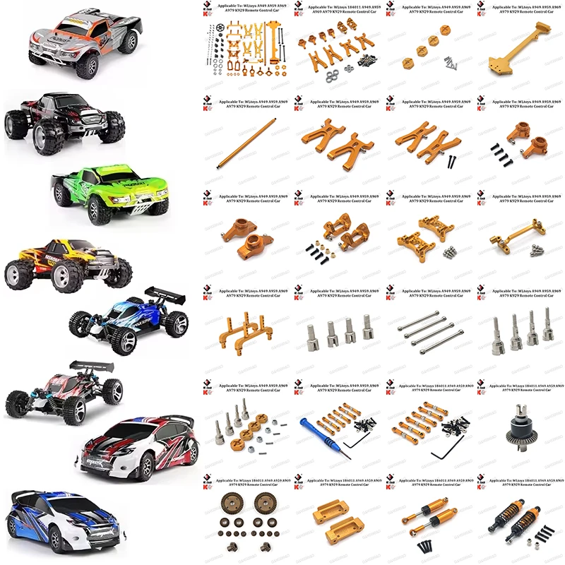 

WLtoys A949 A959 A969 A979 K929 184011 1/18 RC Car Metal upgrade spare parts Steering component Shock Tower Swing Arm Pull Rod