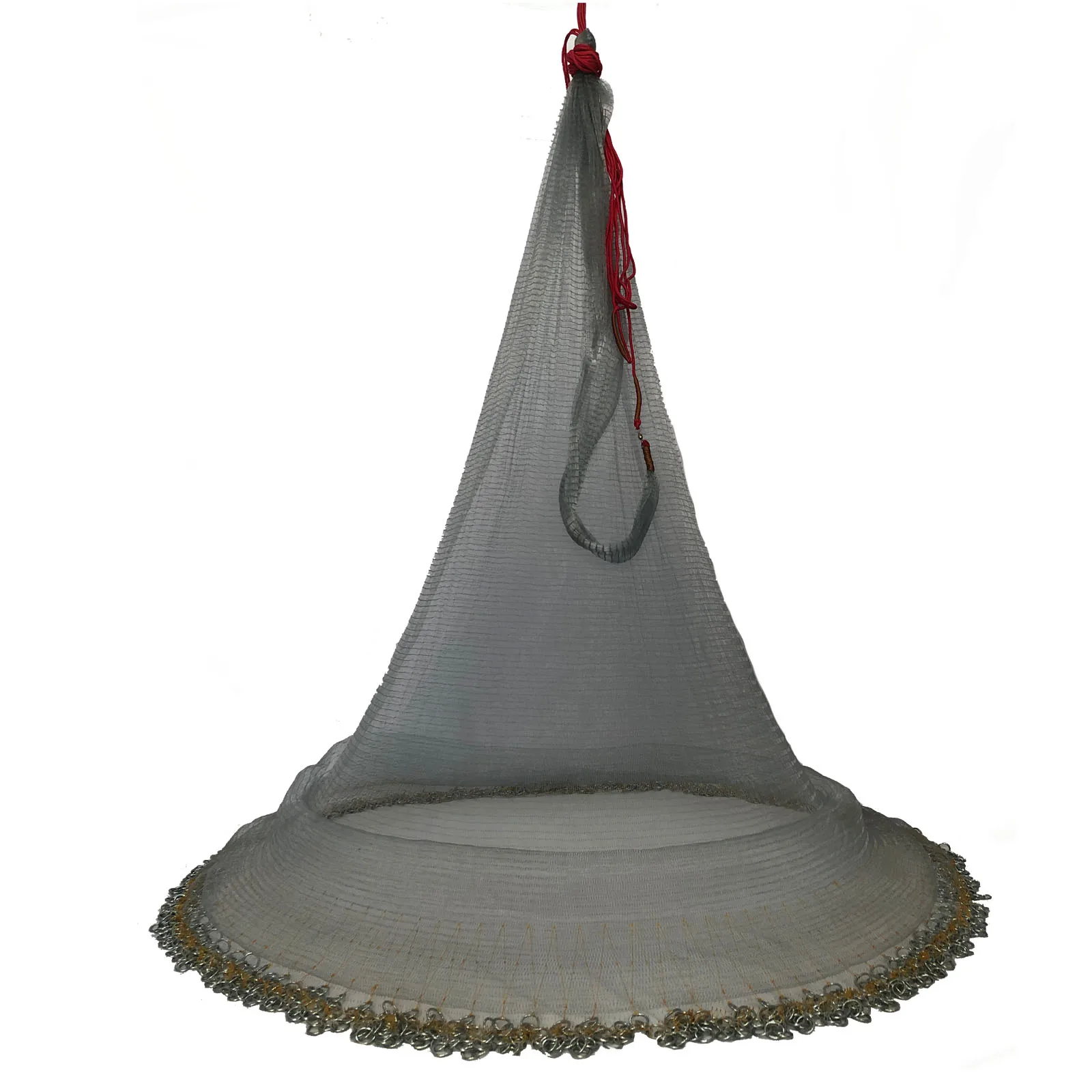 

Рыболовная литая сеть в корейском стиле для ловушки на приманку, тяжелая цепь, оцинкованное грузило, ручная литейная сеть, радиус 6 футов/10 футов, сетка 3/8 дюйма