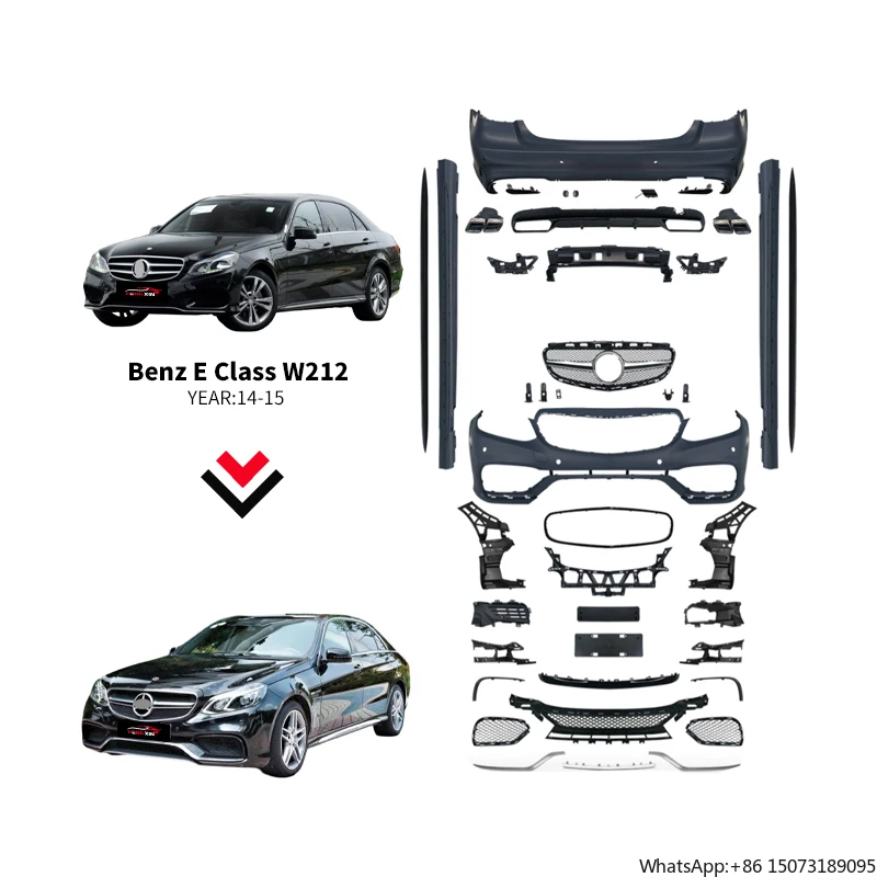 

E63 Conversion Kit for W212 E-Class Sedan 2014-2015 Complete Body Styling Set Body Kit No Cutting Required OEM