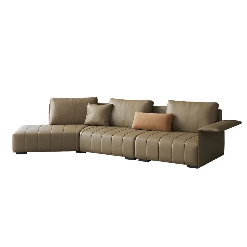 

Light luxury leather sofa corner shaped sofa baxter Internet celebrity arc
