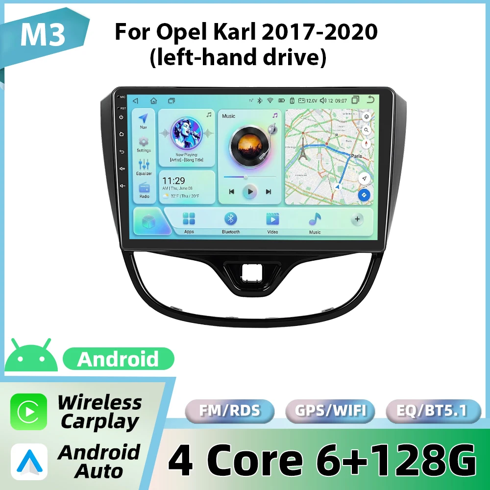 Podofo Draadloze Carplay Android Auto Radio Voor Opel Karl 2017-2020 (links) Auto Intelligente Systemen GPS BT FM/RDS 2din Autoradio