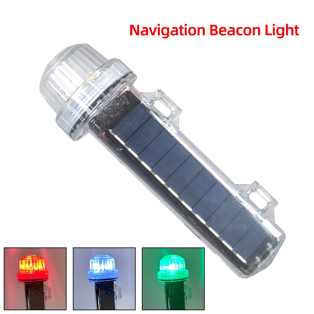 

Navigation Beacon Marine Light Solar Power Warning Light Bike LED Flash Strobe Light for Boat Waterproof Emergency Lights