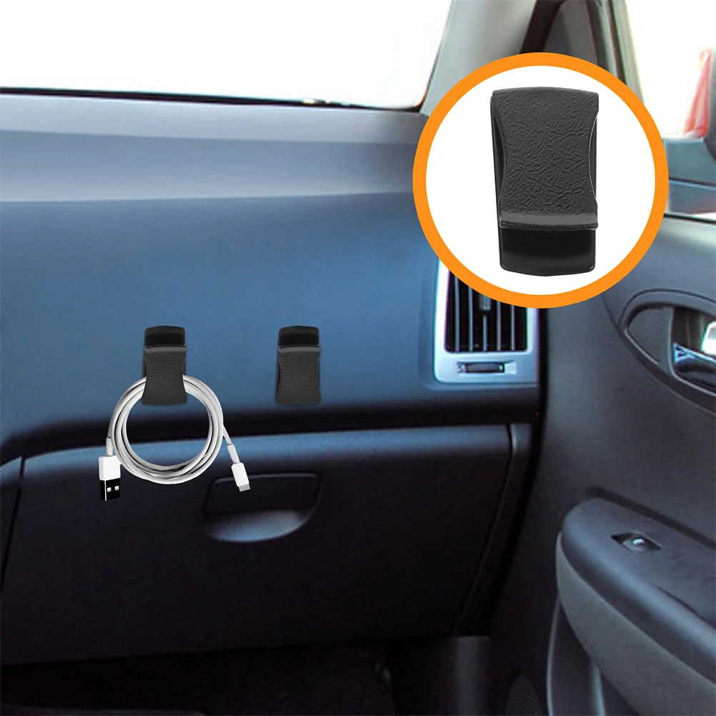 

4pcs Car Visor Sunglasses Holder Pu Space Saving Organizer For Glasses Cards Tickets Coins Vehicle Interior Hook Clip Automotive