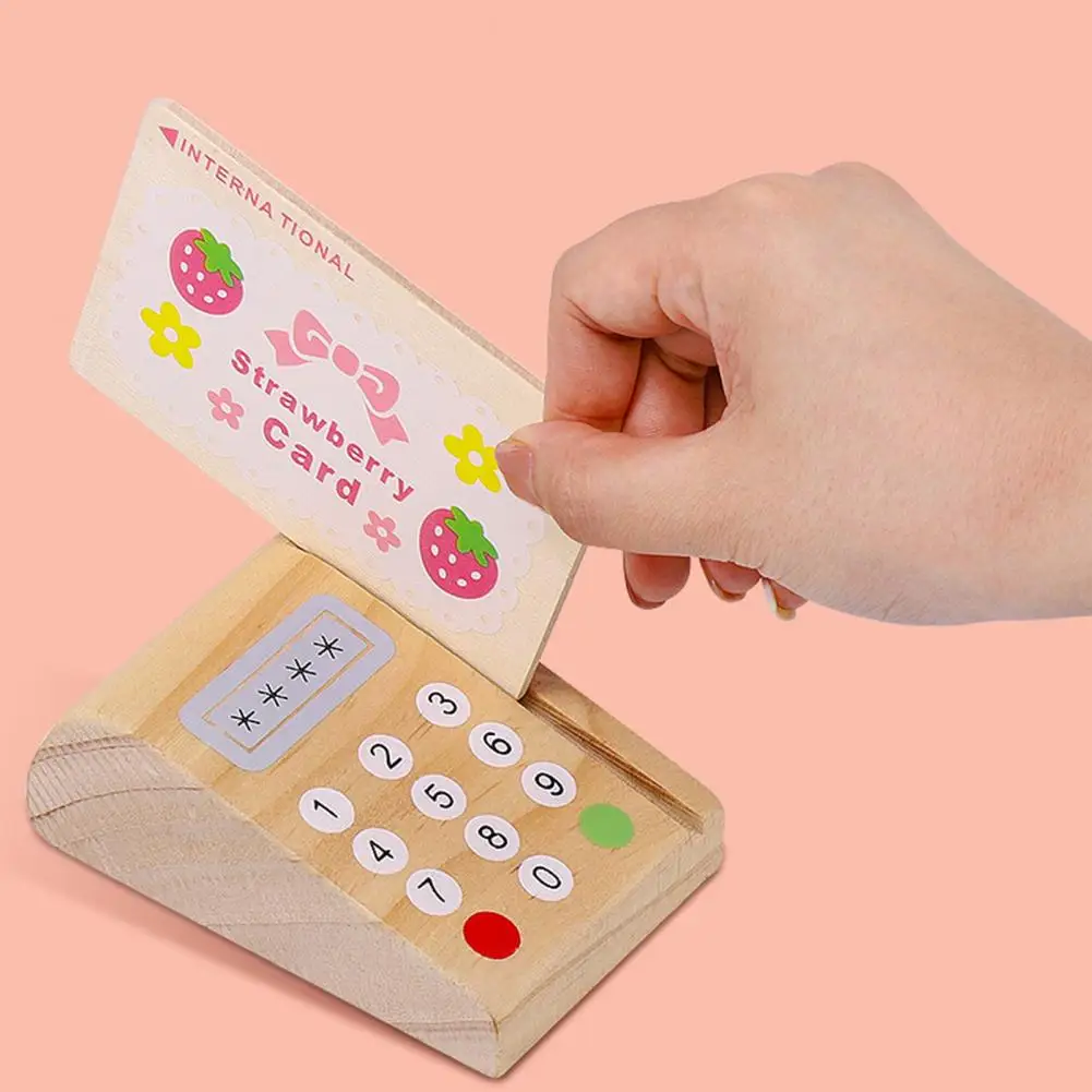 Ensemble de jouets de caisse enregistreuse d'achat de Marketing en bois avec Simulation de carte de crédit ATM modèle Machine supermarché caissier registre jouet