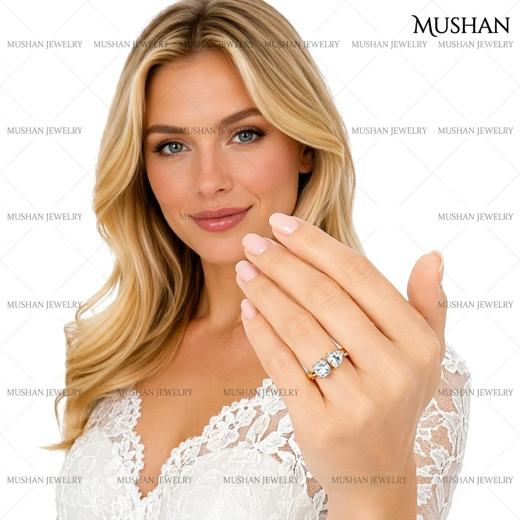 MUSHAN Jewelry 925 Sterling Silver Rings 3ct 4ct 9ct Moissanite Heart Diamond Ring Women Bands GRA Certificated Fine Jewelry