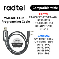 Radtel Programming Cable For Radtel RT-4D RT-900 RT-470x RT-860 RT-4D RT-890 RT-900 RT-752  Walkie Talkie For Baofeng UV-5R K5