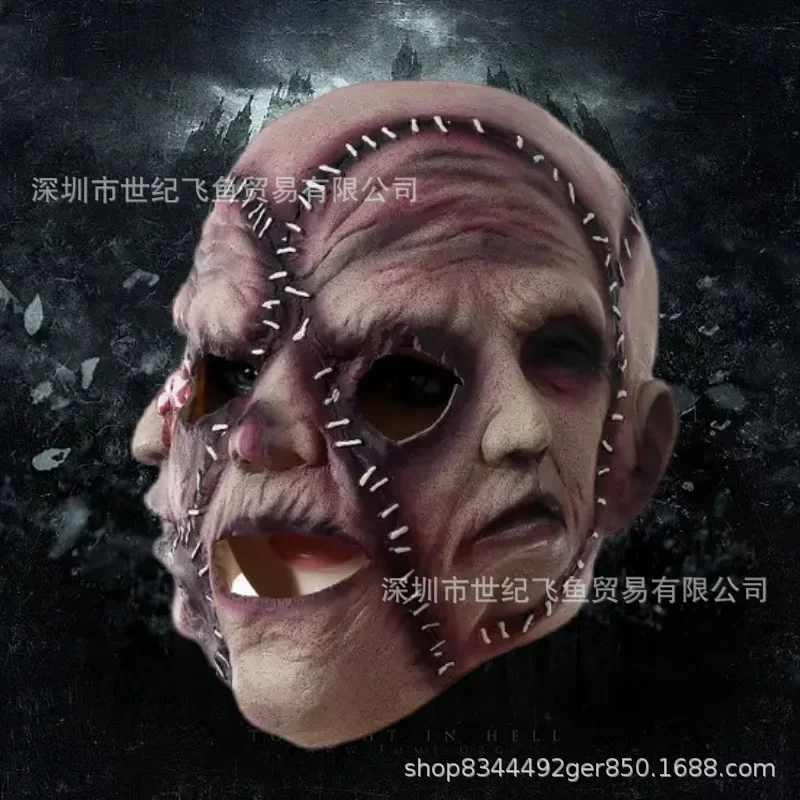 

2025 Halloween Party Horror Mask Three-sided Face Mask Soft and Realistic Headgear Scary Costumes & Accessories 2025