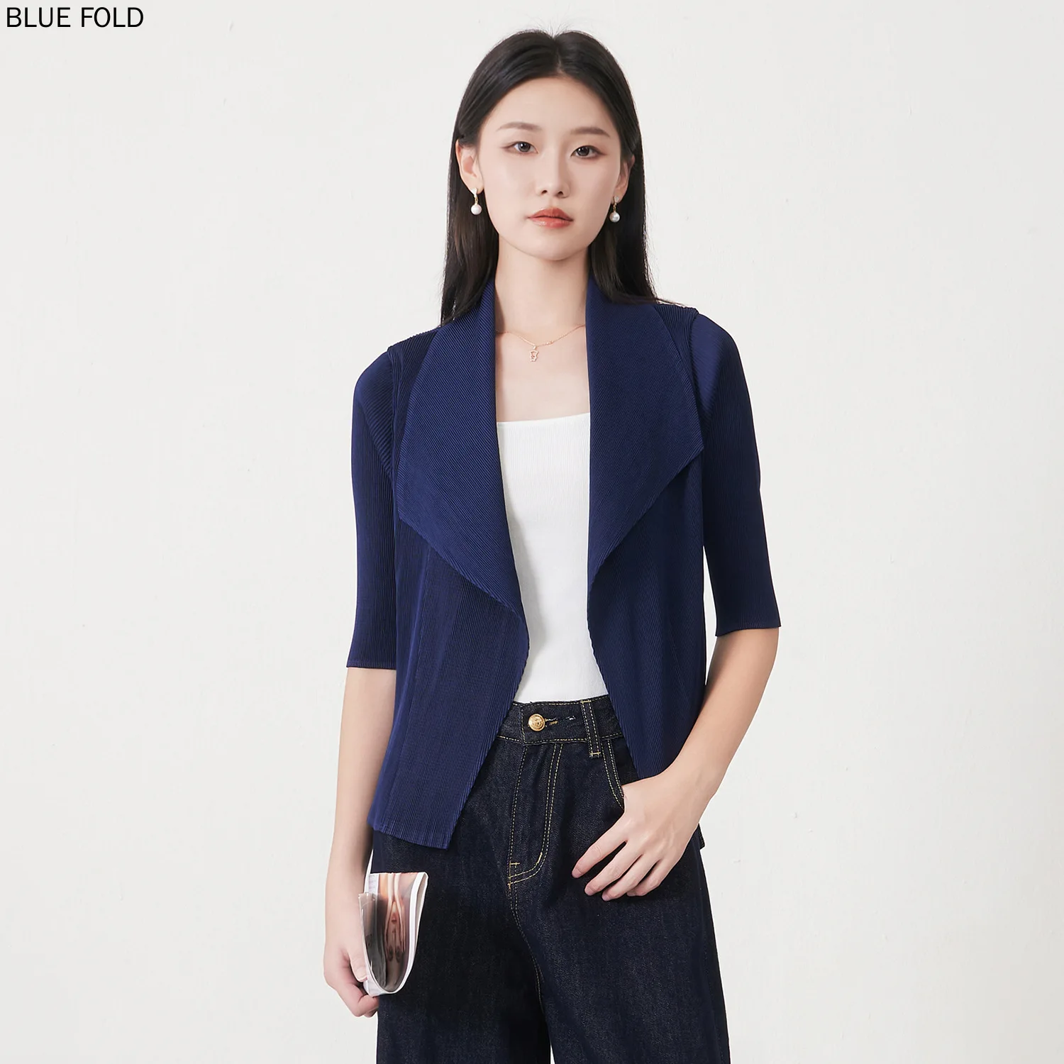 Женская осенняя куртка Miyake, новый высококачественный кардиган, верхняя одежда, короткий свободный тонкий топ