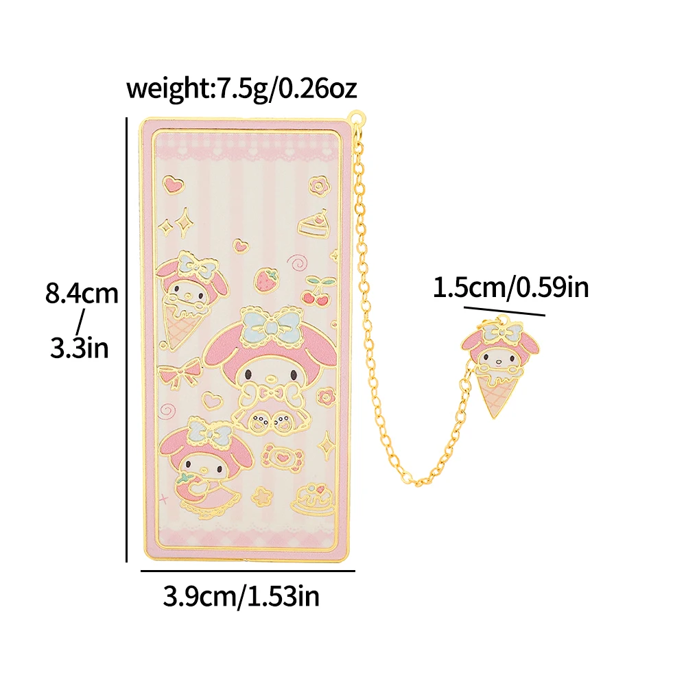 Cute Sanrio Cinnamoroll Hellokitty Melody Bookmark Kawaii Book Page Marker Cartoon Collect Souvenirs for Boys Girls Stationery - Image 6