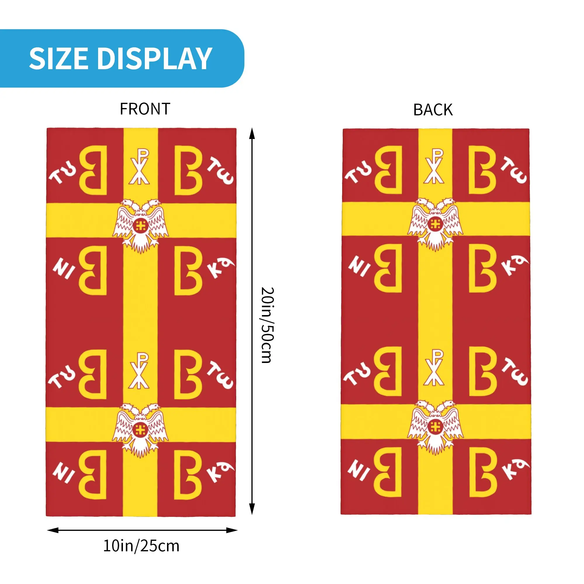 Imperial Byzantine Flag Bandana Neck Gaiter for Ski Hunting Women Men Wrap Scarf  Headband Warmer Face Scarf Cover