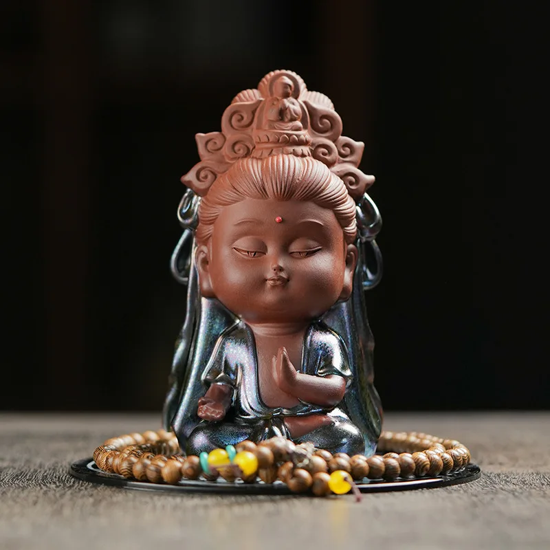 

Zisha Guanyin Car Interior Decoration Products Zen Buddha Statue Ornaments Exquisite Creative and Safe Car Crafts