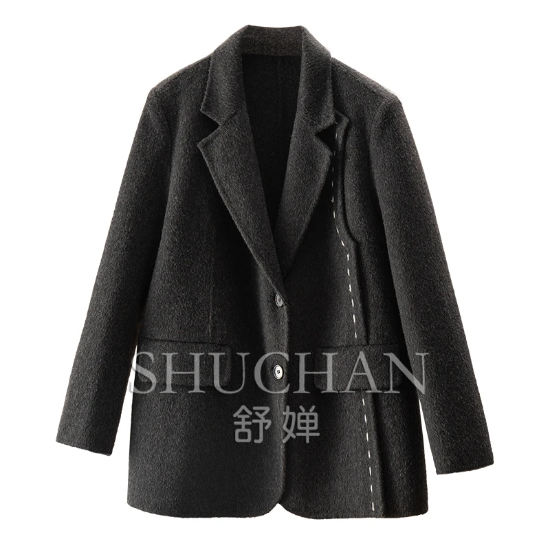 100 Wool Double Sided Woolen Suit Coat Jacket Women Casacos De Inverno Feminino  Women Coat and Jackets