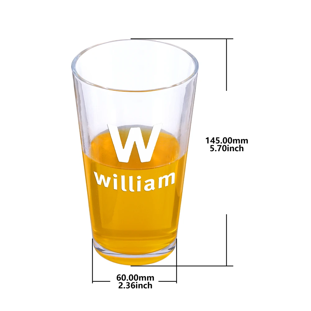 Custom Engraved Drinking Glasses Gift for Men Him Beer Lover Personalized Beer Glass Gifts Cup Groomsmen Wedding Monogram