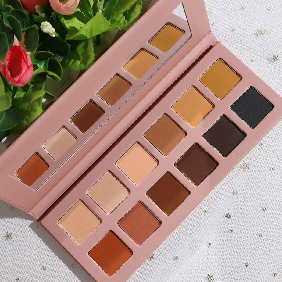 Paleta de sombras veganas de marca própria, 12 cores, glitter fosco, pó perolado, pigmentos de olhos nus, conjunto de paleta de maquiagem, cosméticos