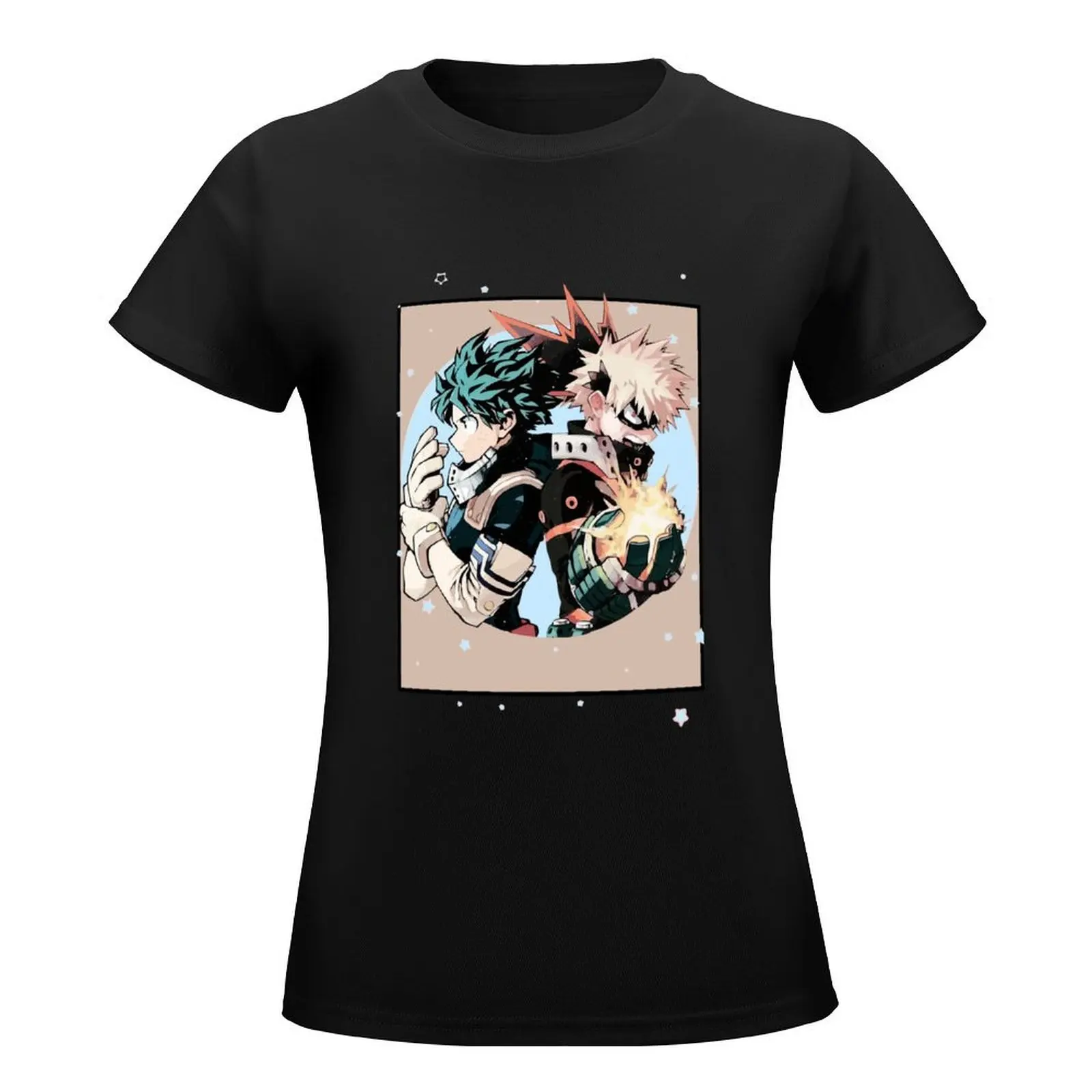 DEKU AND BAKUGO T-Shirt aesthetic clothes summer top black t-shirts for Women