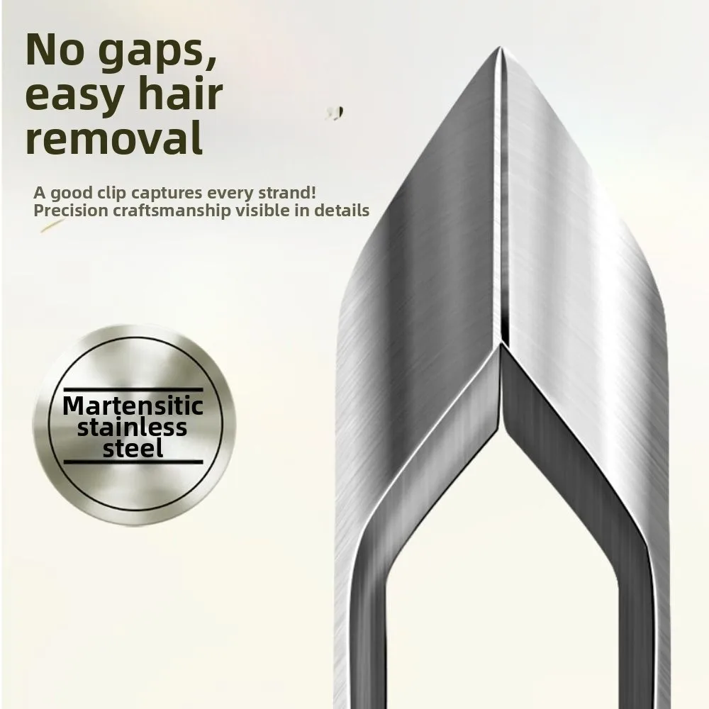 New 1.8cm Wide Mouth Hair Plucking Tweezers Thickening Stainless Steel Eyebrow Tweezers Beard Plucking Magic Tool for Women Men