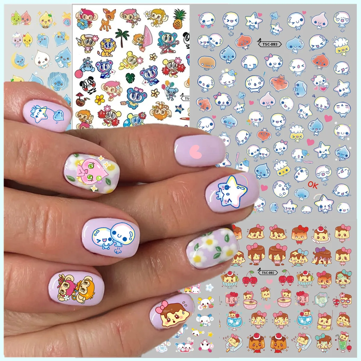 TSC-093N Angel Blue Popping Awawa Mezzo PIANO 3d nail art sticker decal nail silder Anime tomagotchi TSC-038N