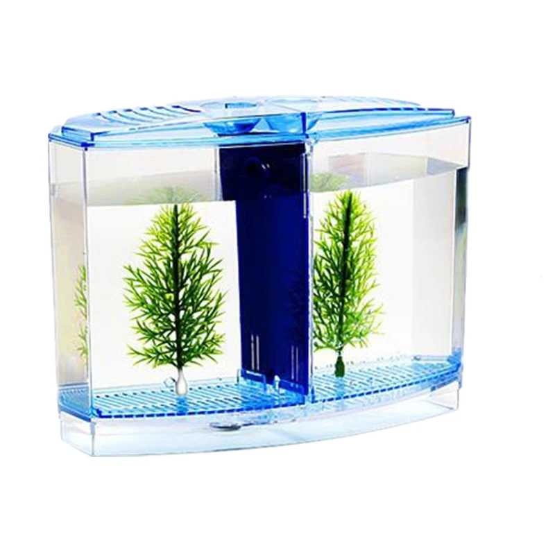 

AD04-Popular Acrylic Fish Tank Desktop Small Fish Tank, Suitable for Family Living Room, Bedroom, Office(1.8L)