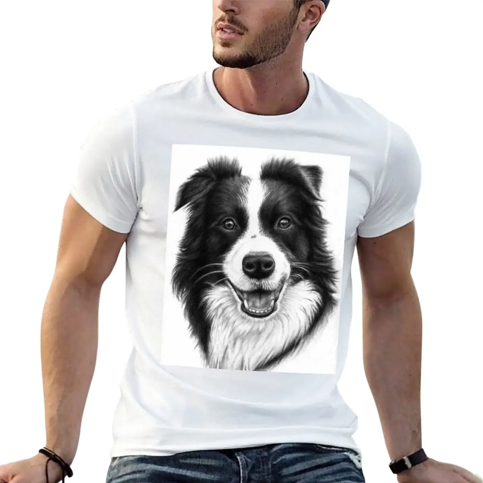 

Border Collie Smile T-Shirt cheap stuff quick-drying mens graphic t-shirts big and tall