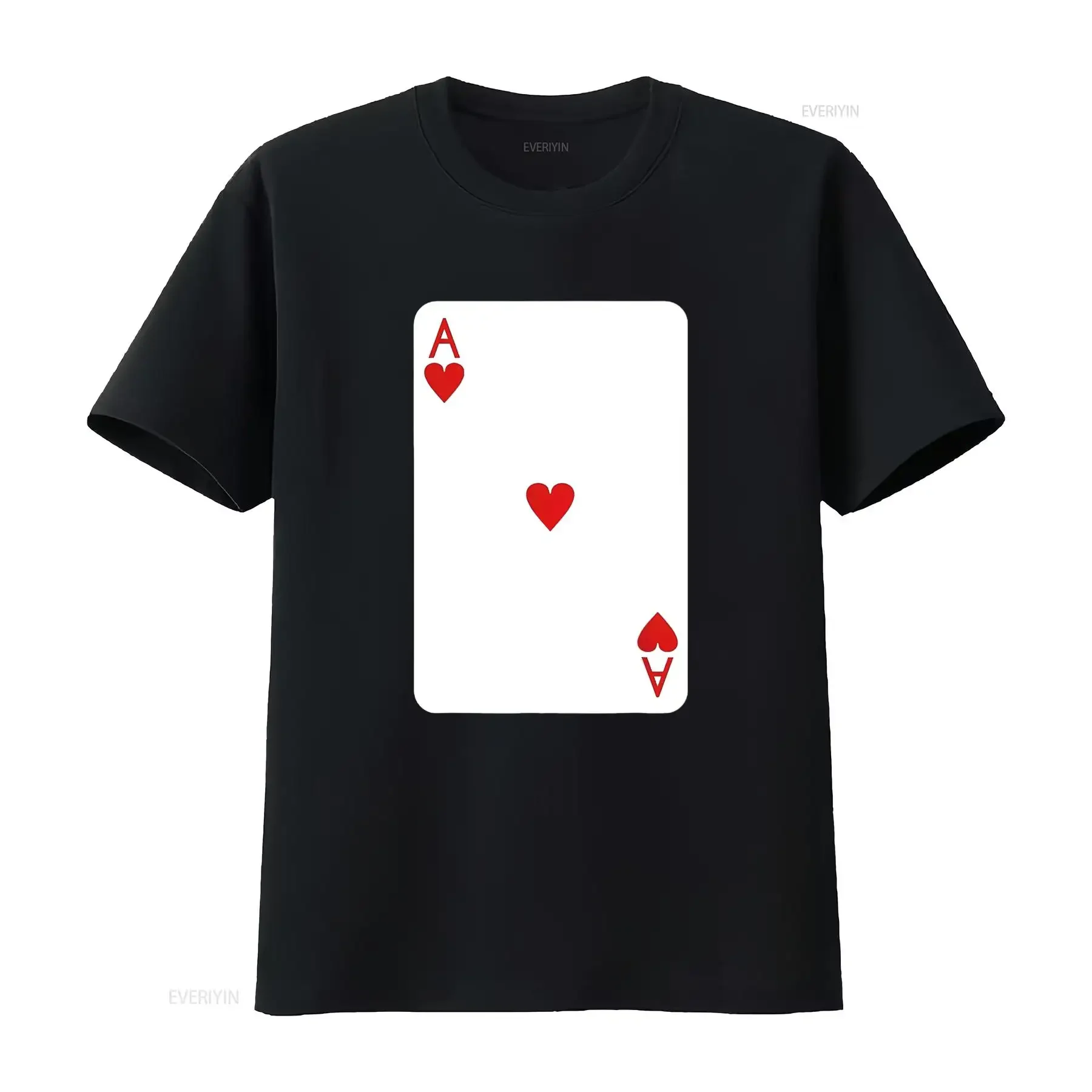 

Игральные карты Ace Of Hearts, костюм на Хэллоуин, женская футболка, черная L, винтажная, стираная, модная, повседневная, с графикой