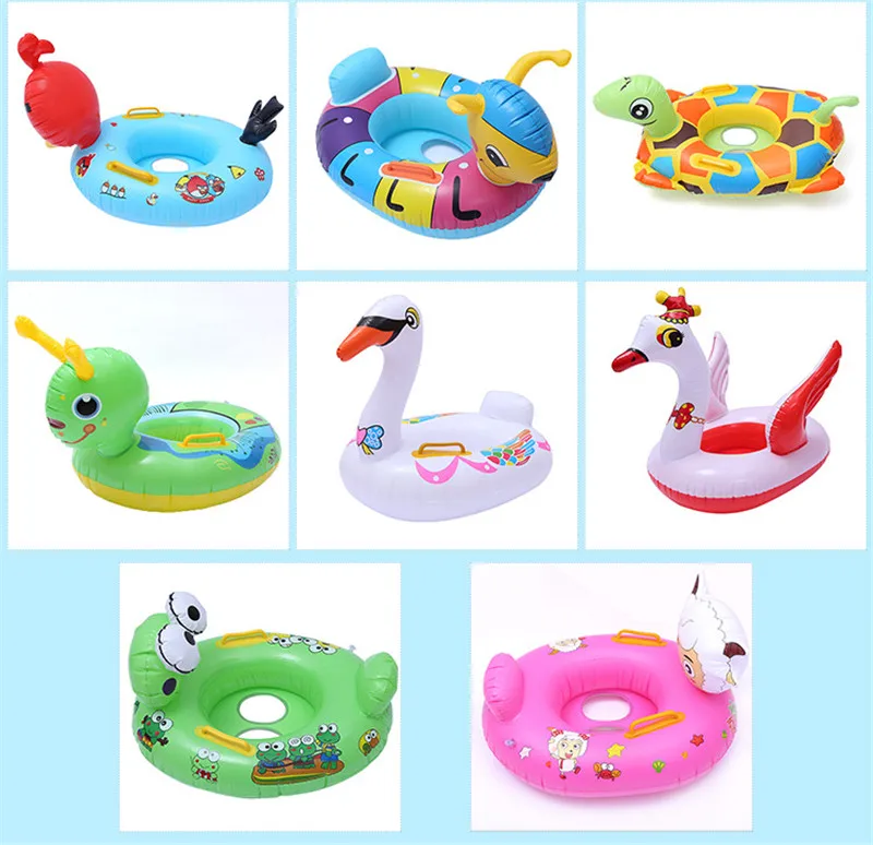 55cm Summer Must-haves Outdoor Swimming Pool baby Seat Float Inflatable Lovely Animal Mattress Swimming Float Toys For Children