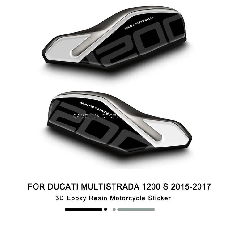 Motorcycle Handguards Sticker 3D Epoxy Resin Waterproof Motorcycle Sticker for Ducati Multistrada 1200 S 2015-2017