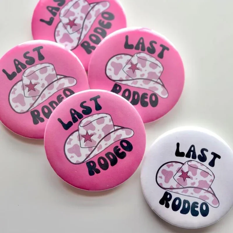 Last Rodeo Button Pin Nashville Bachelorette hen party bride to be bridal shower Nash Bash girls trip decoration bridesmaid gift