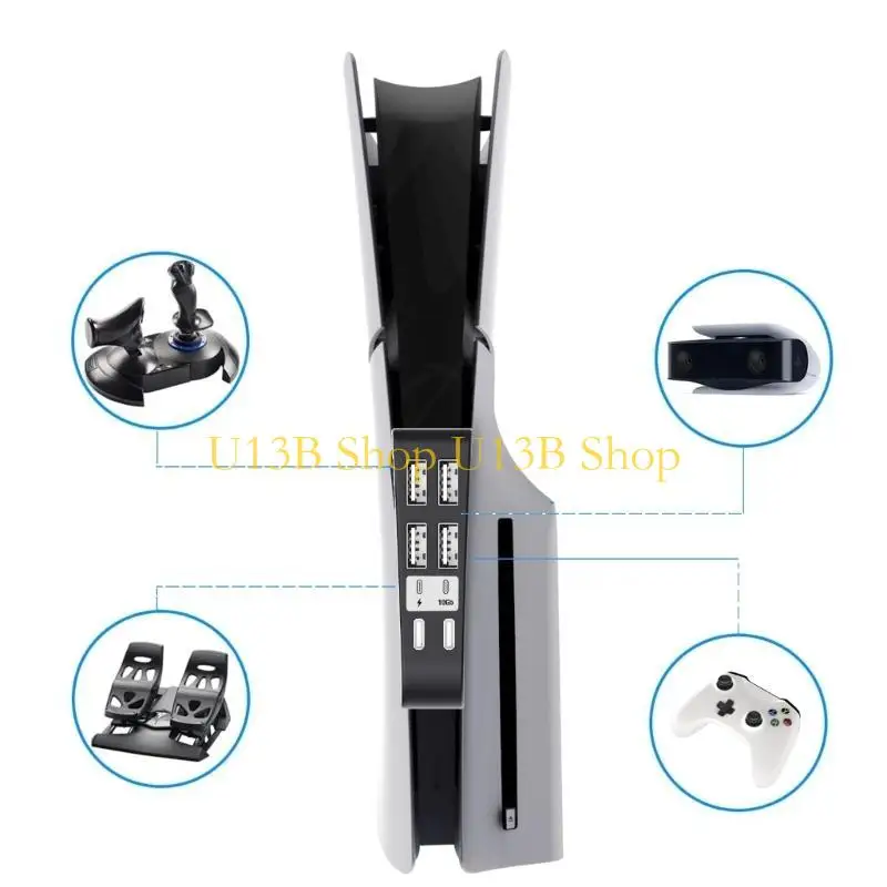 

U13B 6 Port Expansion Adapters USB Port Extenders USB Hub for Slim Charging Adapters Game Accessory