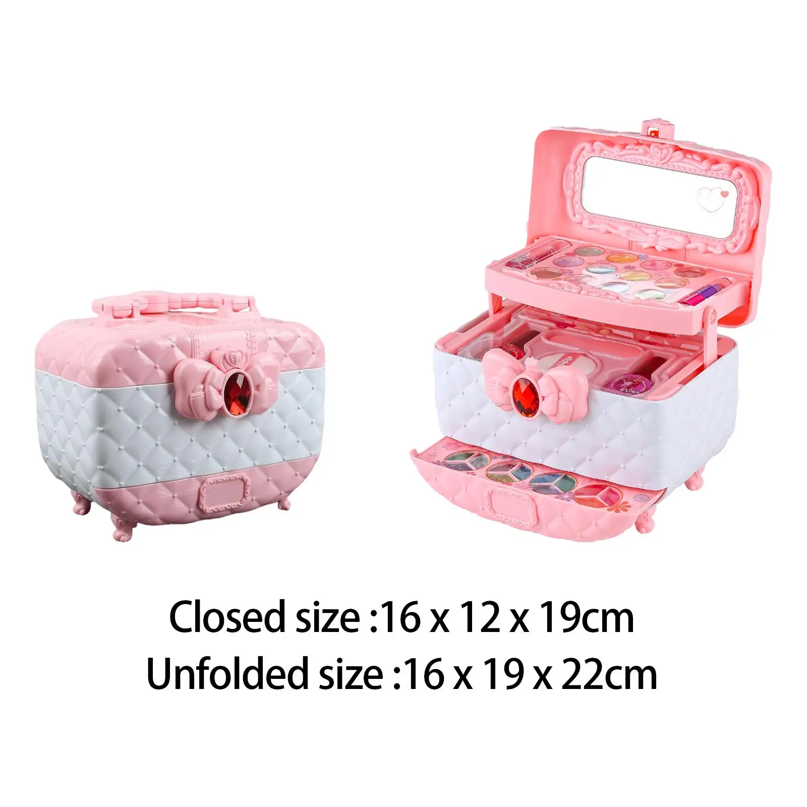 Kids Makeup Set with Mirror Makeup Vanity Toy for Girls Kids Birthday Gifts