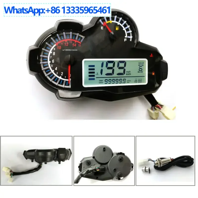 

Motorcycle Waterbird LCD instrument speed adjustable speed N1-6 speed oil volume water temperature display