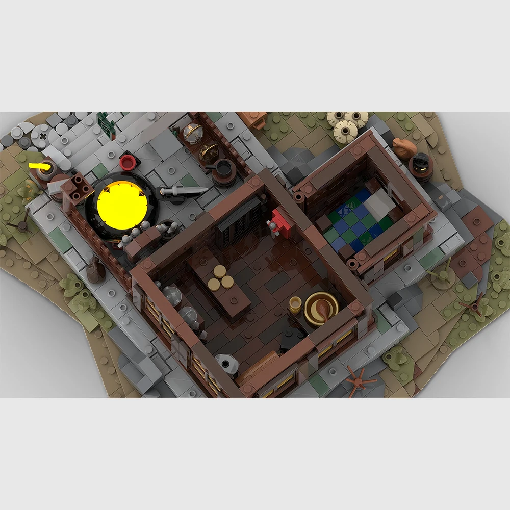 1813PCS ใหม่ MOC ภาพยนตร์ซีรีส์ร้อนขาย Retro อาคาร Blacksmith House รุ่น DIY ประกอบของเล่นเด็กของขวัญวันเกิดชุด