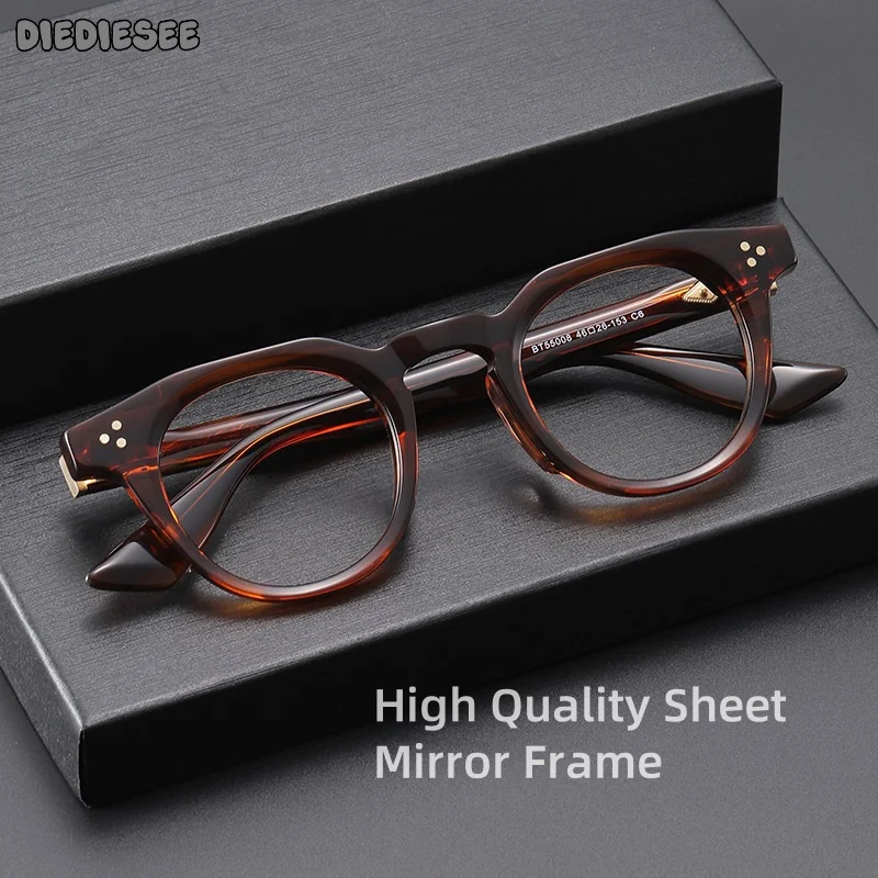 DIEDIESEE New Anti Blue Retro Tortoiseshell Plate Eyeglass Frame Can Be Matched With Myopia And Hyperopia Optical Frames 55008