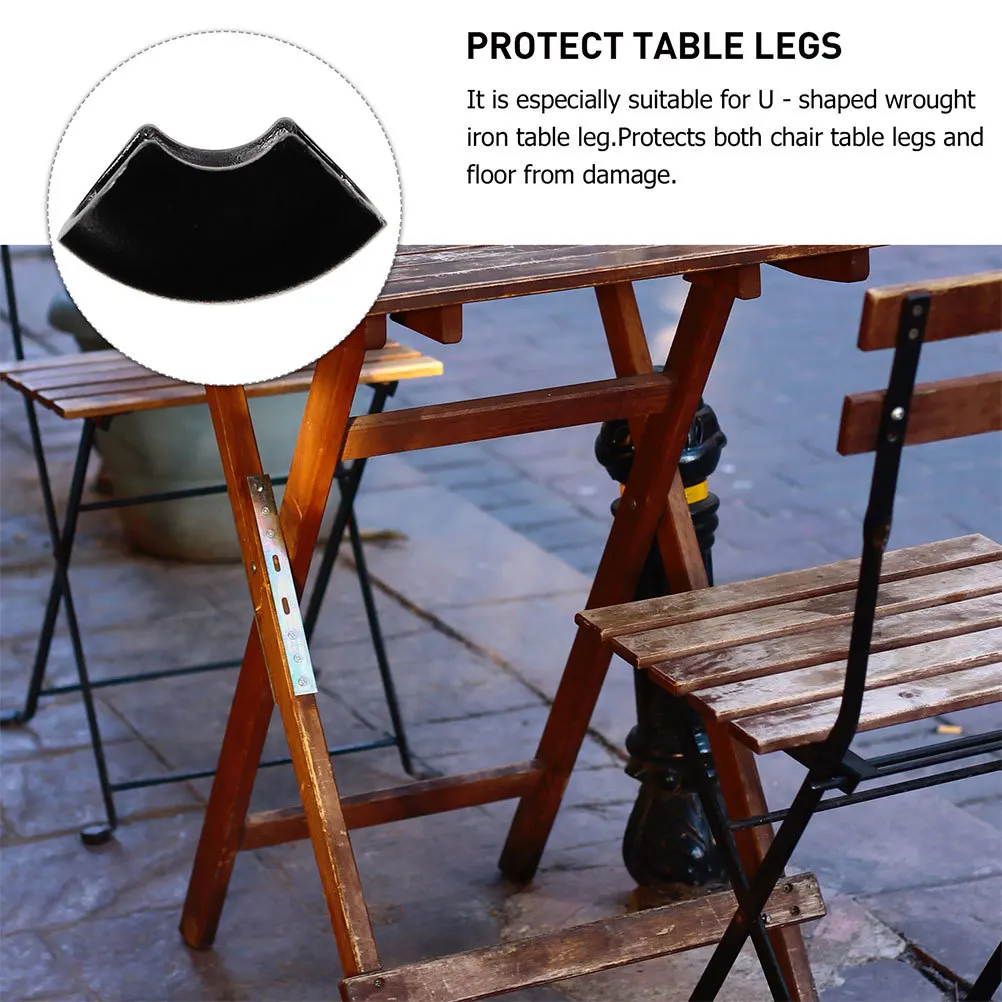 

20Pcs U-Shaped Table Leg Protectors Rubber Iron Chair Feet Covers Furniture Feet Caps Floor Scratch Prevention for Home Office