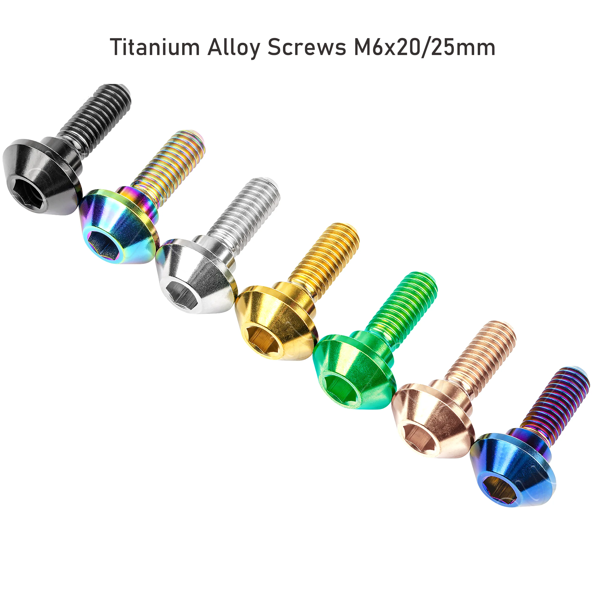 

Titanium Alloy Dome Head Shoulder Bolt M6x20/25mm for Yamaha Motorcycle Brake Rotor, Multi-Color Upgrade Fasteners