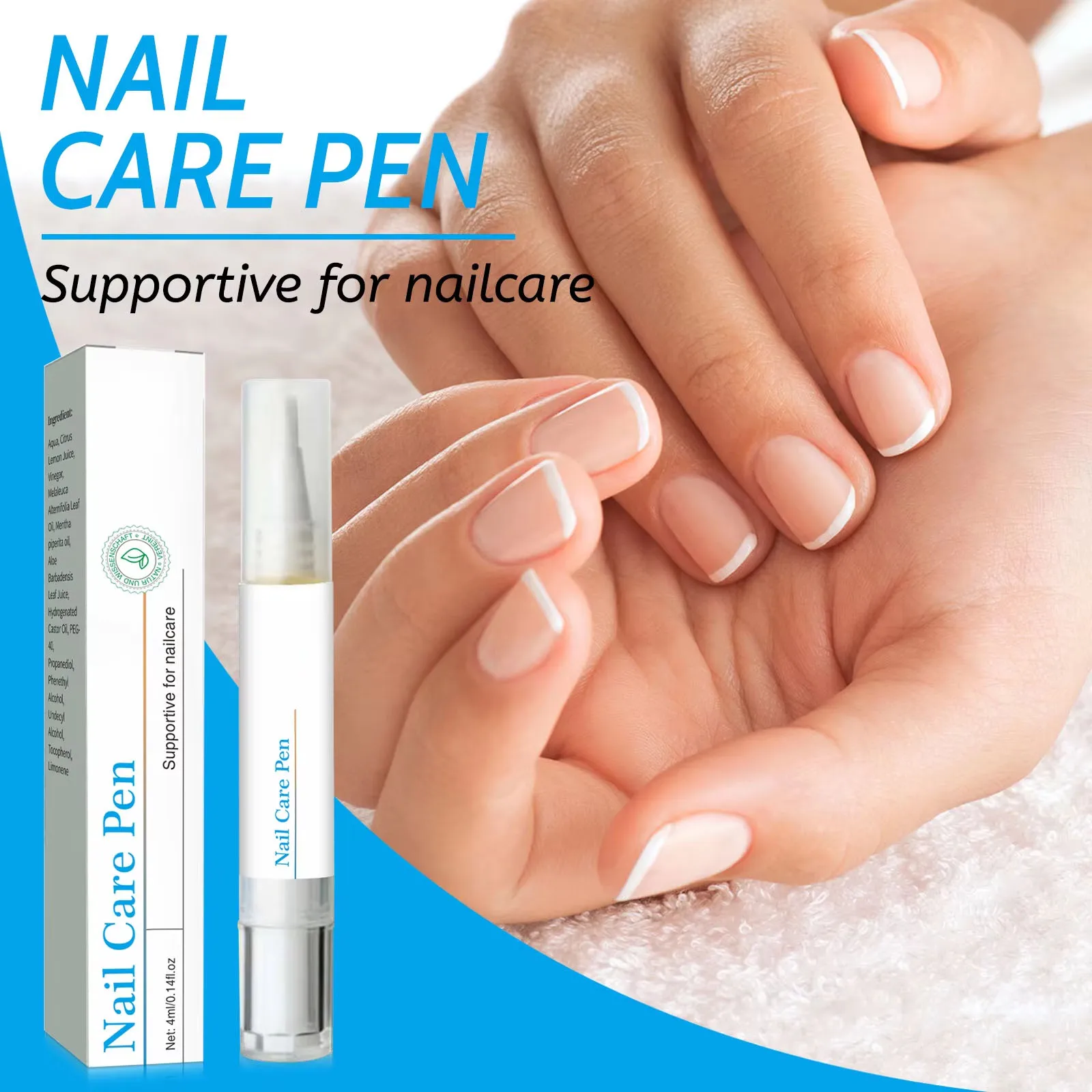 Nail Care Pen 4ml -  Moisturizing & Strengthening Treatment for Dry, Weak Nails & Hangnails | Portable & Gentle