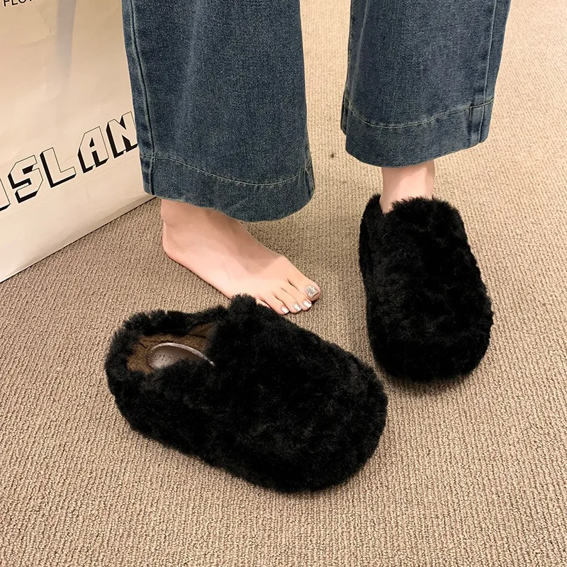 شباشب للنساء، عزل مخملي للخريف والشتاء، جزء سفلي ناعم للمنزل الداخلي، إحساس راقي، ممسحة قطنية باوتو #4