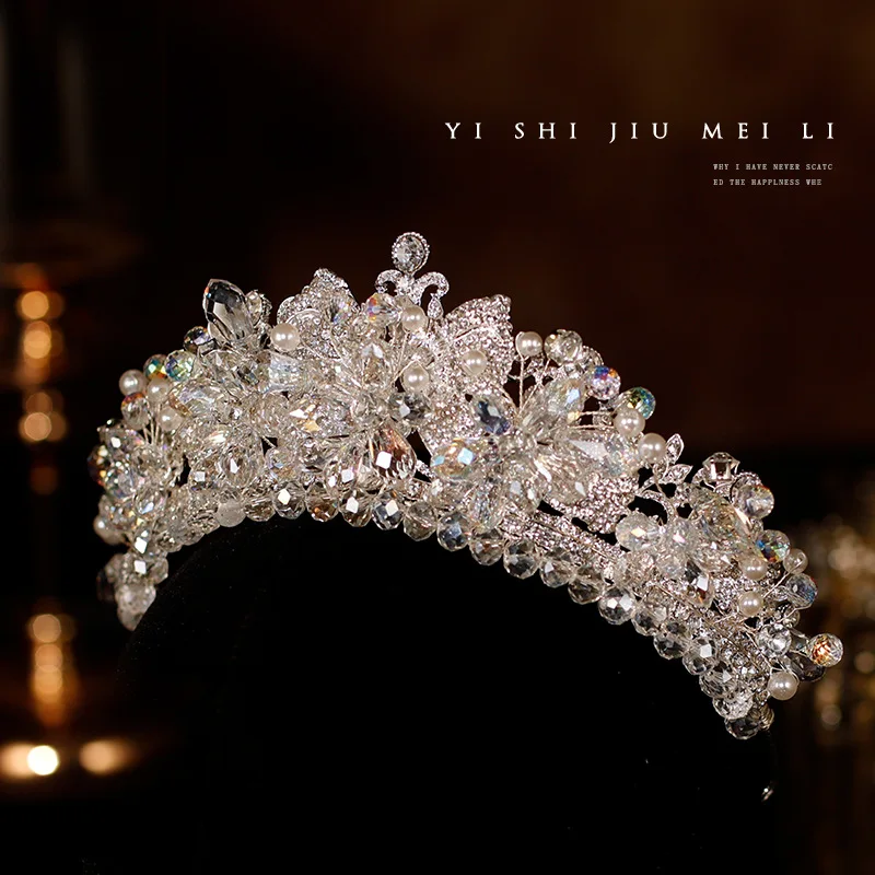 تاج الزفاف غطاء الرأس عالية الجودة الباروك جديد تاج غطاء الرأس الزفاف التصوير الفوتوغرافي قاعة فستان الزفاف