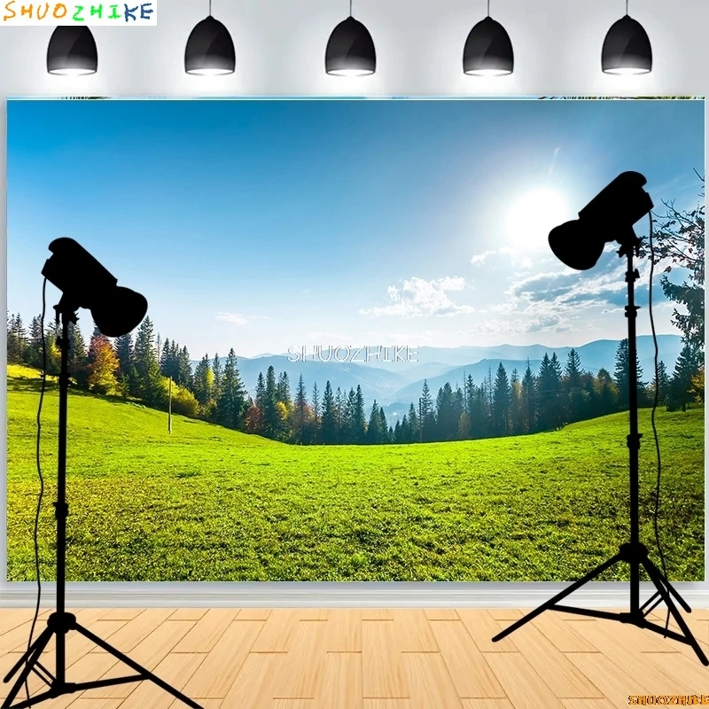 الخريف الأوروبي شارع مشهد خلفيات للتصوير الفوتوغرافي الدعائم السماء الزرقاء سحابة بيضاء طبيعة الحديقة الغابات خلفية استوديو الصور KH-08