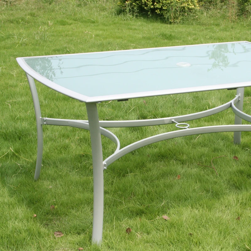 

Joyeleisure Modern Design Aluminum Patio Dining Table For Outdoor Park Courtyard Gym Hall Apartment Use