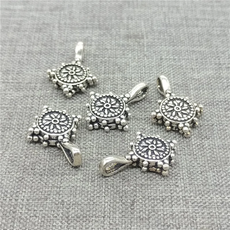 2 Pieces Mala Bum Counter Charms in 925 Sterling Silver for Prayer Bracelet Making 3