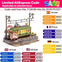 Robotime 3D Puzzles Sakura Journey DIY Model Building Toy with LED Light Wooden Craft Kits Tram Hobby for Kids Brain Teaser Gift