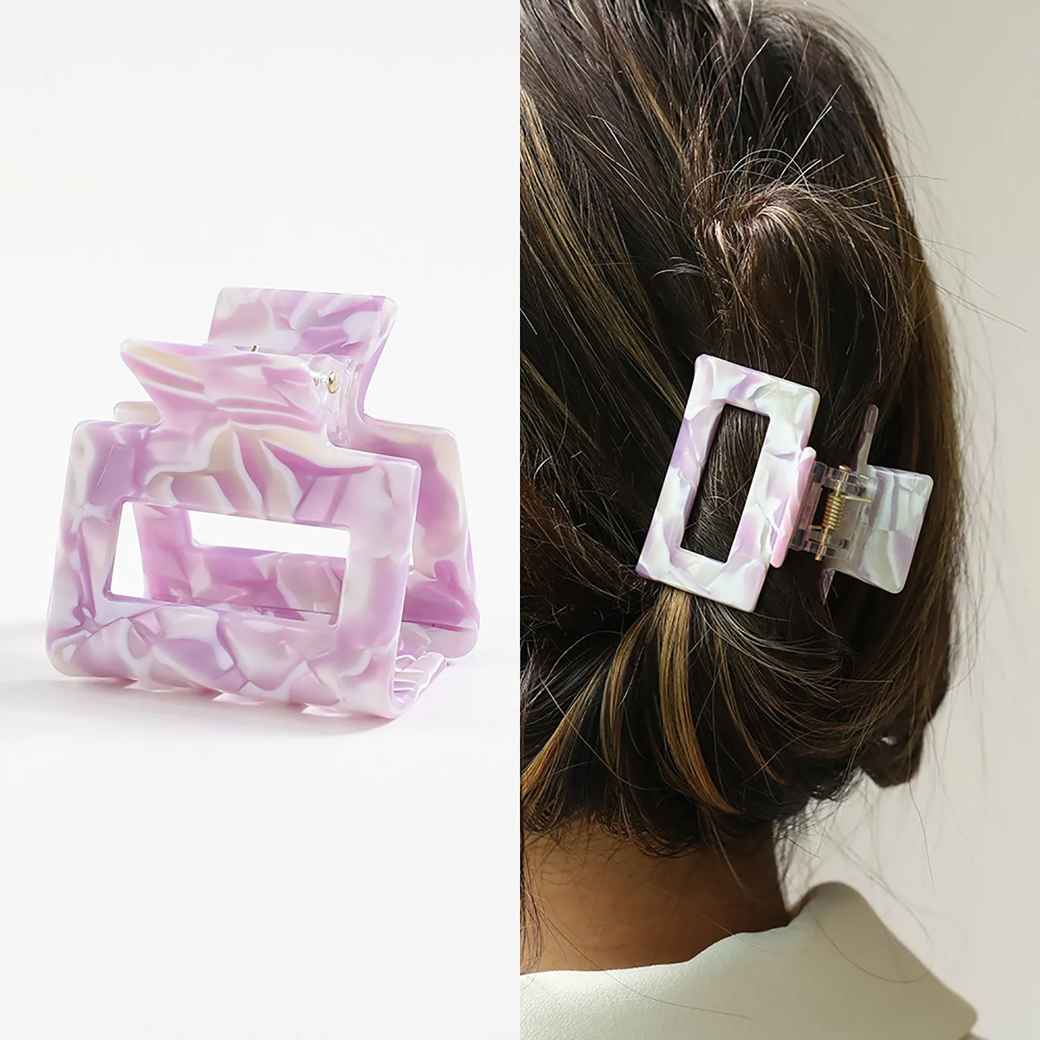 

Small Size Square Hair Claws Colorful Elegant Acrylic Hairpins Barrette Crab Hair Clips Headwear for Women Girl Hair Accessories