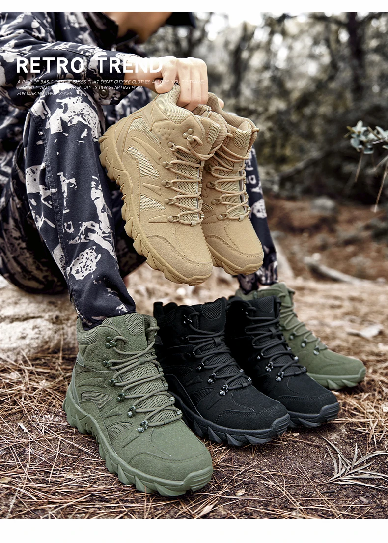 Taktische Stiefel für Herren, Armee-Schuhe, wasserdicht, Militär, Outdoor, Damen, Unisex, hochwertiges Training, ultraleicht, Camping, Sicherheit – Detail 10