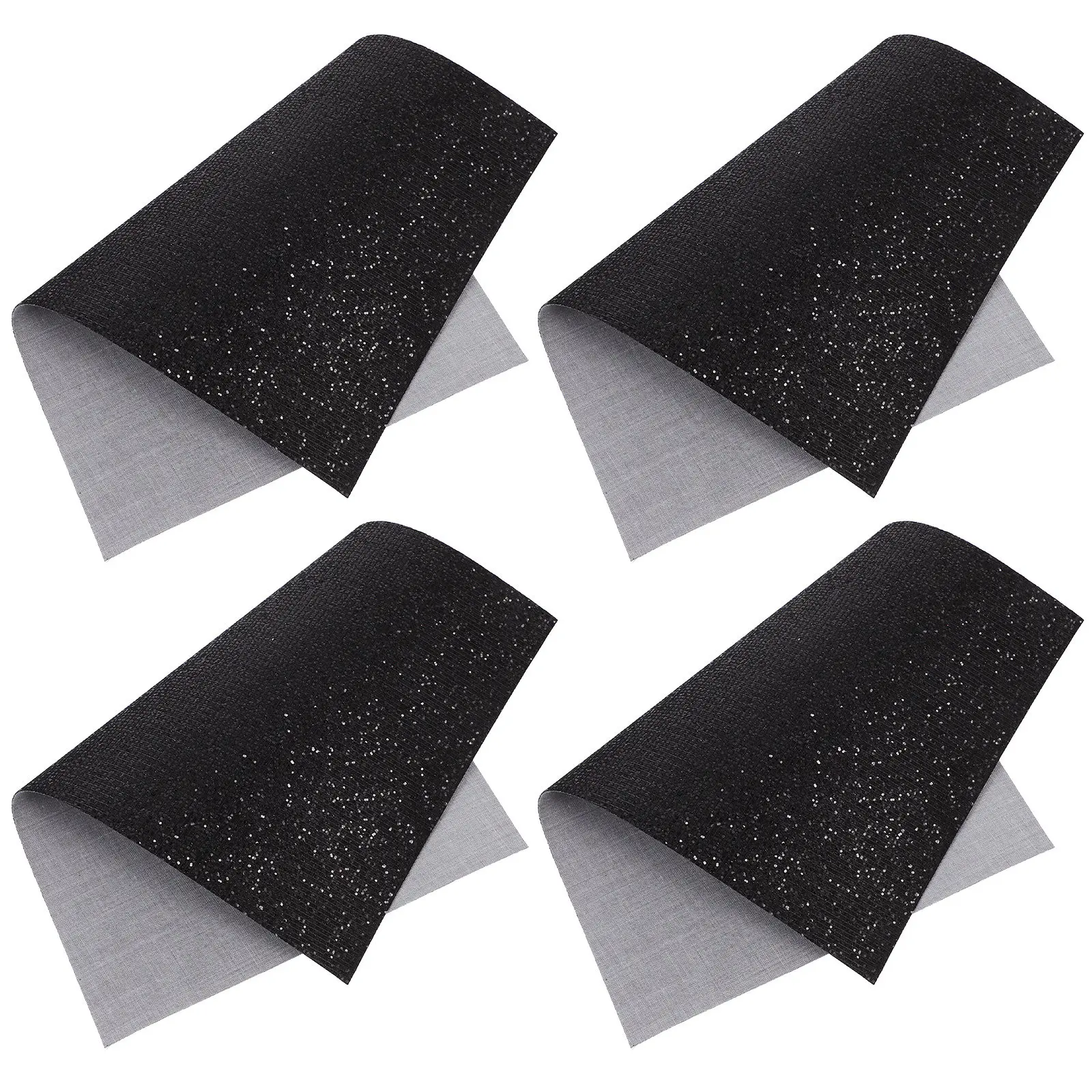 4Pcs Rhinestone Adhesive Sheet For Phone Case Design Christmas Crafts Supplies Small Grid Rainbow Glitter PU
