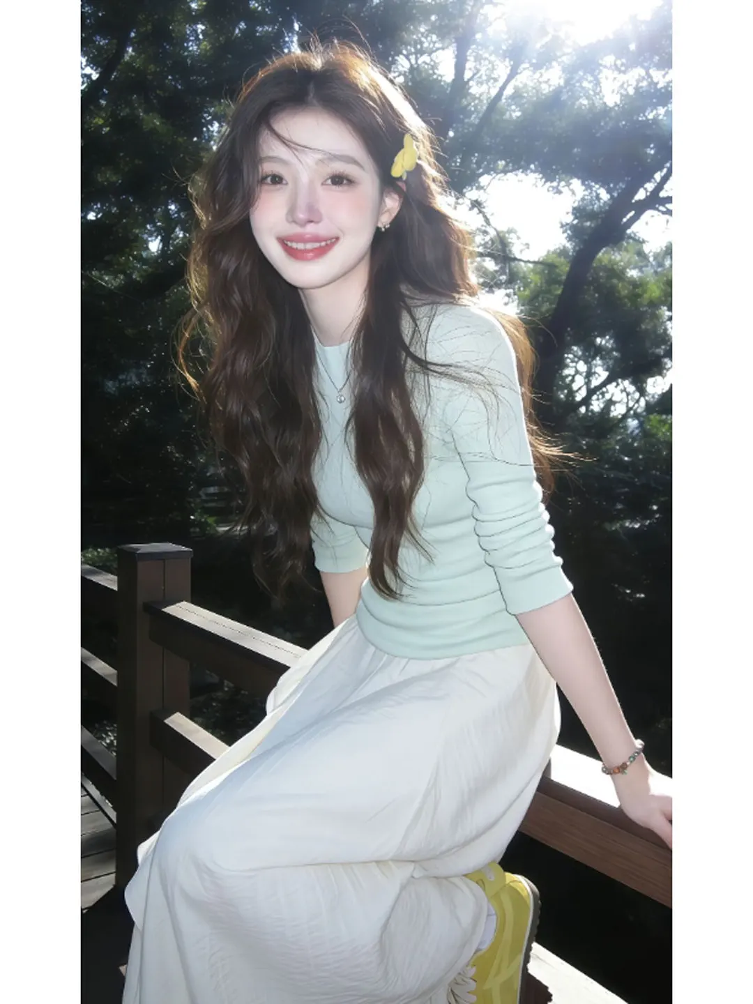 

Early Spring Atmosphere Knitted Sweater And Skirt Set Women's Fashion Comfortable Soft Style Complete Outfit Ootd