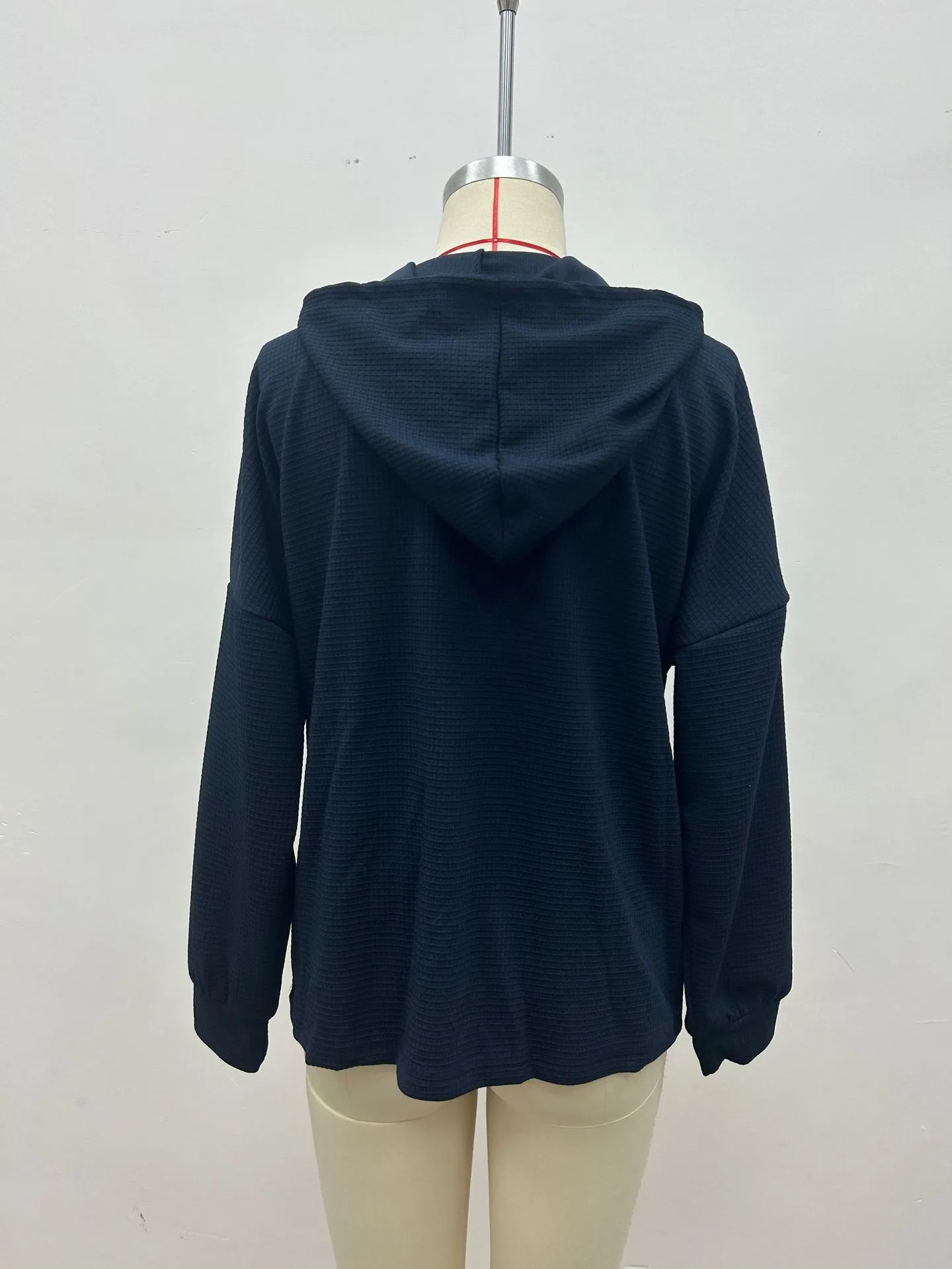 Casual Long Sleeve Sweatshirt Loose Fit with Pullover Irregular Hooded Hoodie Standard Length Women Sweatshirts