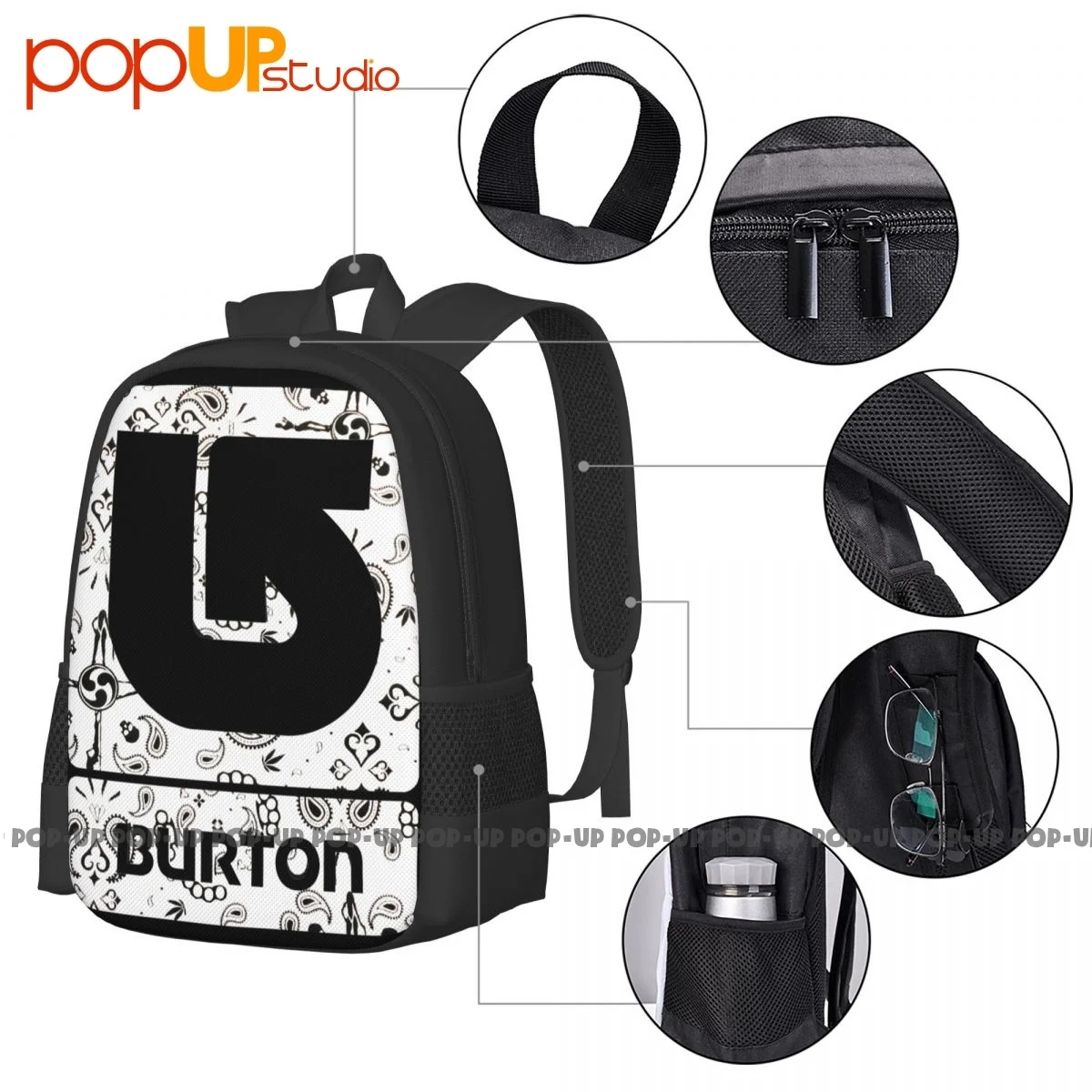 Burton snowboard Spellout Logo picche zaino borsa da viaggio pieghevole da viaggio di grande capacità borsa sportiva da scuola