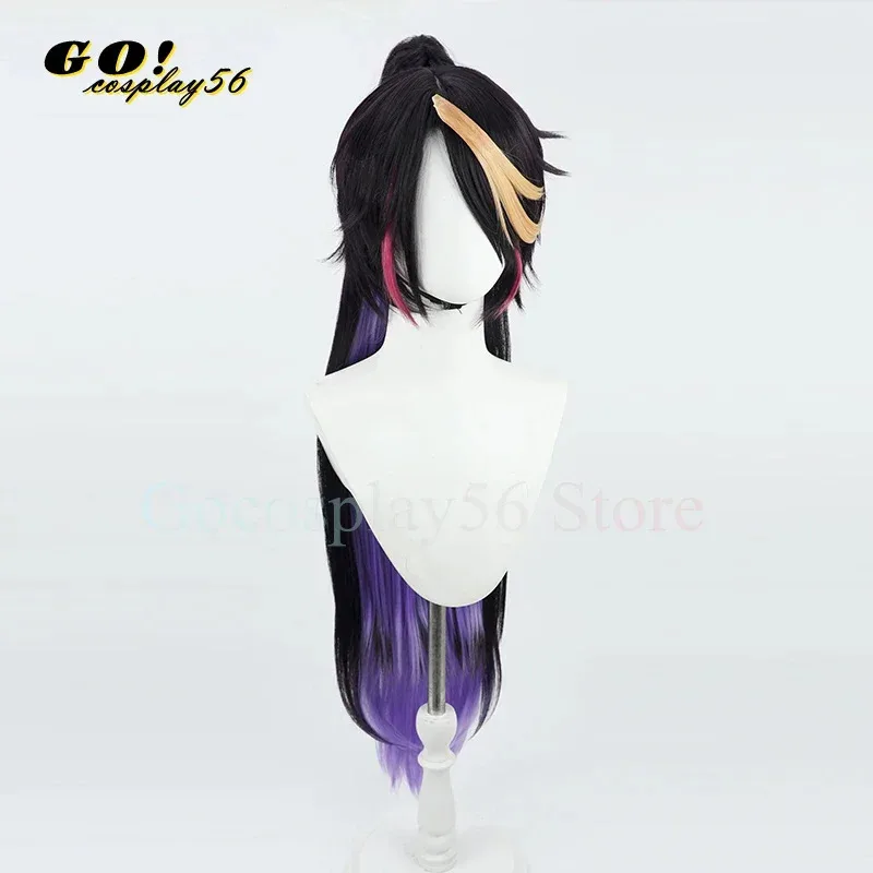 

qq 123VTuber Shu Yamino Косплей Парик Банановые волосы 110 см Длинный прямой хвост NIJISANJI Синтетический Youtuber Виртуальный головной убор Idol