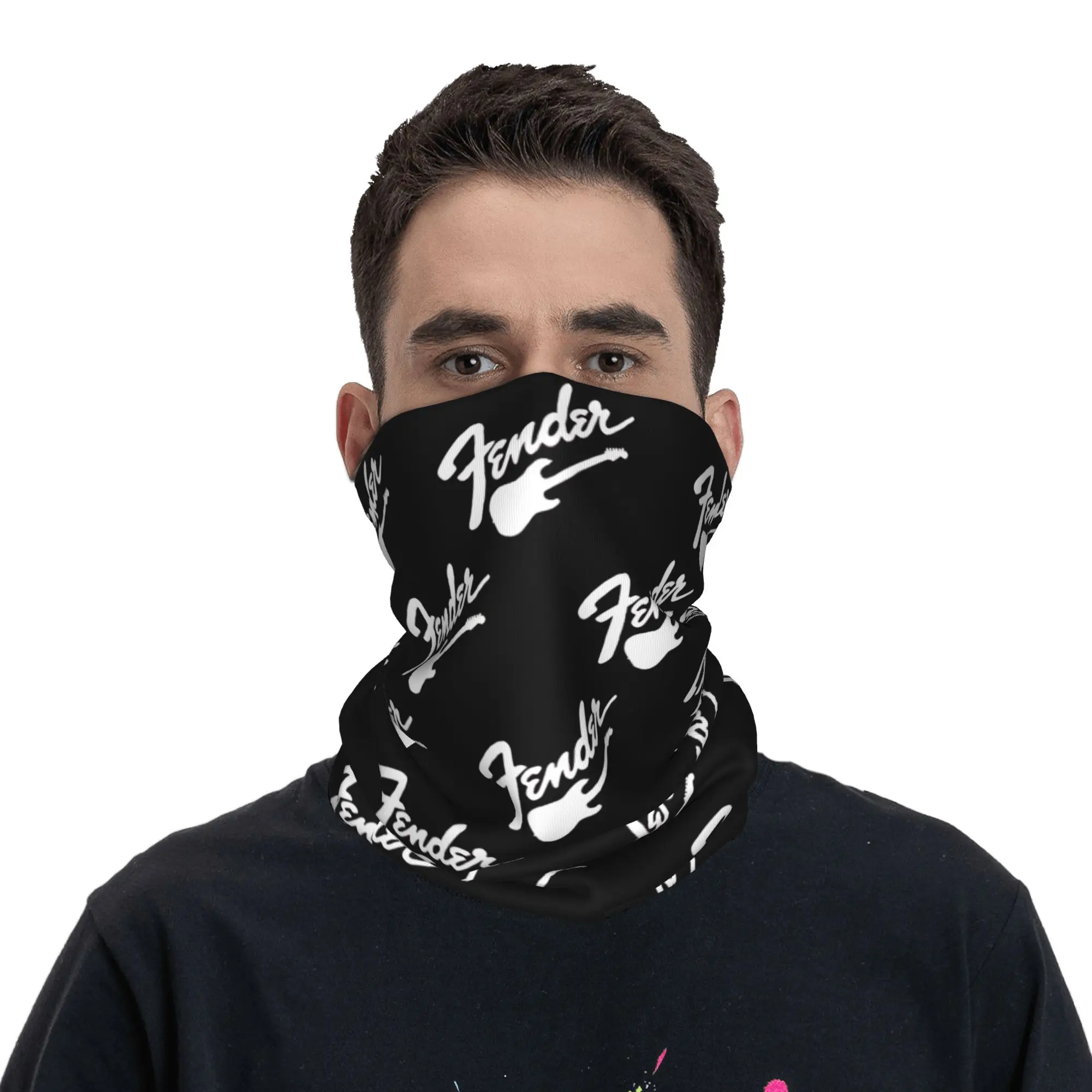 Fender (9)1 Bandana Neck Gaiter Printed Wrap Scarf Multifunction Cycling Scarf Hiking Fishing For Men Women Adult Washable