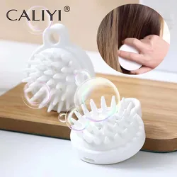 CALIYI massaggio per la salute del cuoio capelluto spazzola per Shampoo pettine per la pulizia del cuoio capelluto spazzola per meridiani in Silicone cura del cuoio capelluto Stop Itch Bath Tools